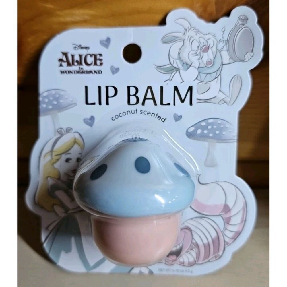 Disney Alice In Wonderland Coconut Scented Mushroom Lip Balm, New In Package!